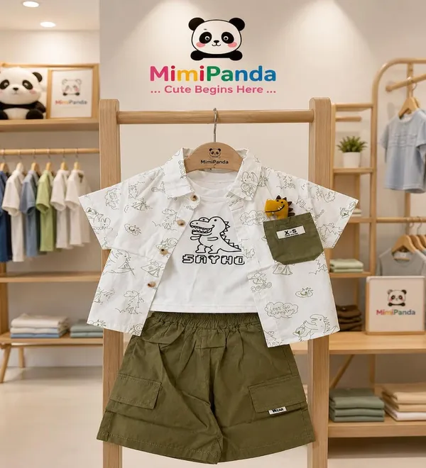 White_Cotton_Blend_Relaxed_Fit_Dino_Print_3_Piece_Co_Ord_Set_For_Boys