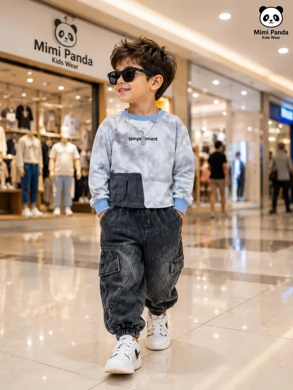 White_Cotton_Polyester_Denim_Winter_Co_Ord_Set_For_Boys