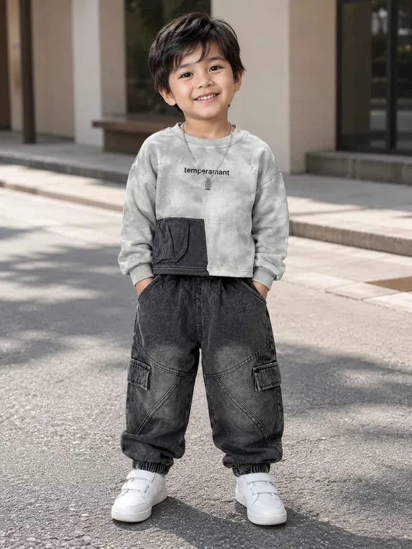 White_Cotton_Polyester_Denim_Winter_Co_Ord_Set_For_Boys