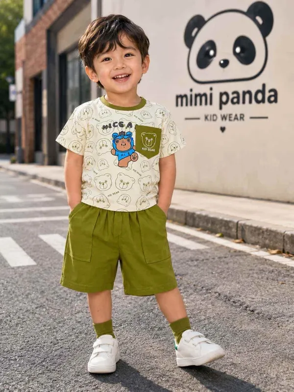 Green_Cotton_Blend_Relaxed_Fit_Bear_Graphic_Co_Ord_Set_For_Boys