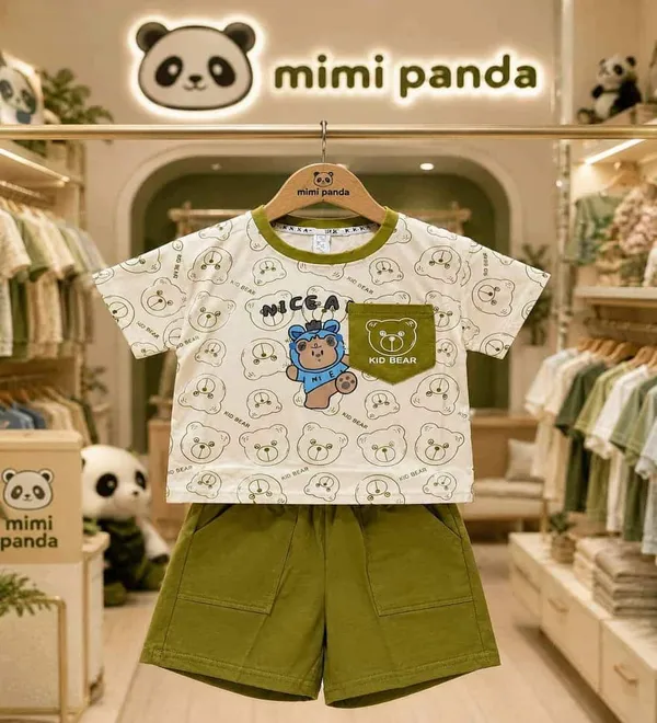 Green_Cotton_Blend_Relaxed_Fit_Bear_Graphic_Co_Ord_Set_For_Boys