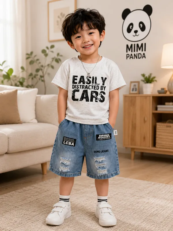 White_Cotton_Polyester_Graphic_Print_Denim_Co_Ord_Set_For_Boys