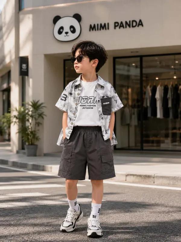 White_Cotton_Marble_Print_3_Piece_Co_Ord_Set_For_Boys