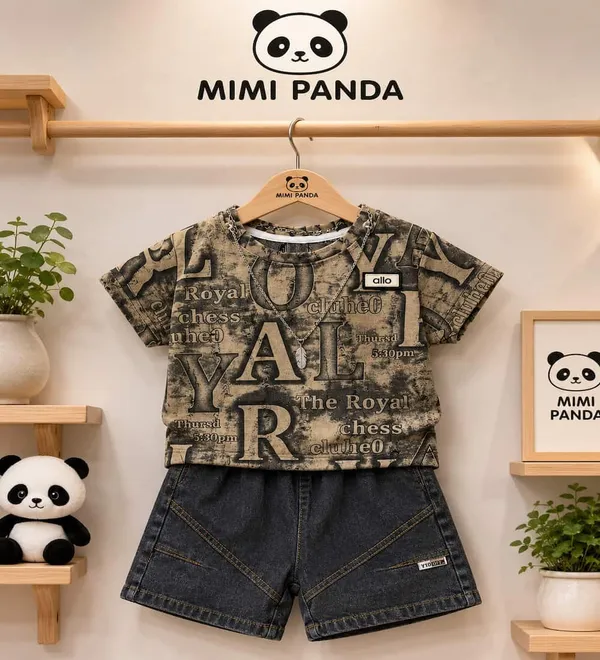 Beige_Blue_Cotton_Blend_Relaxed_Fit_Denim_Co_Ord_Set_For_Boys