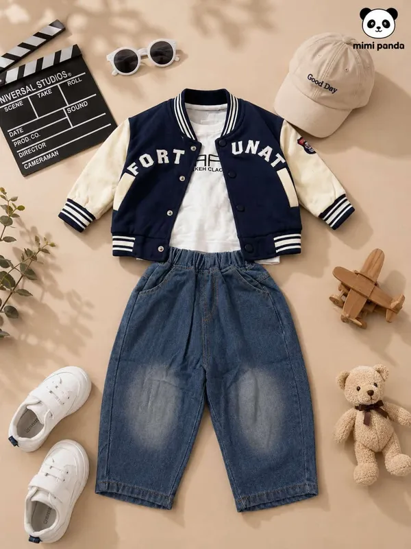 Blue_White_Cotton_Blend_Varsity_Denim_3_Piece_Co_Ord_Set_For_Boys