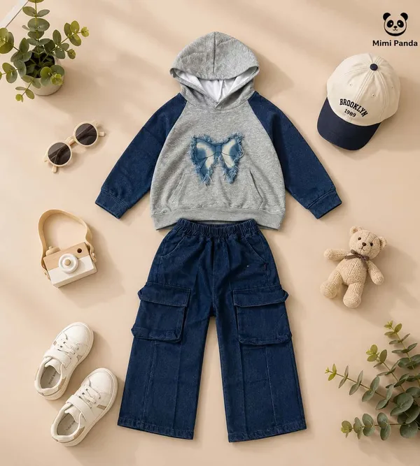 Blue_Cotton_Butterfly_Hoodie_Cargo_Co_Ord_Set_For_Girls