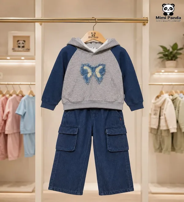 Blue_Cotton_Butterfly_Hoodie_Cargo_Co_Ord_Set_For_Girls