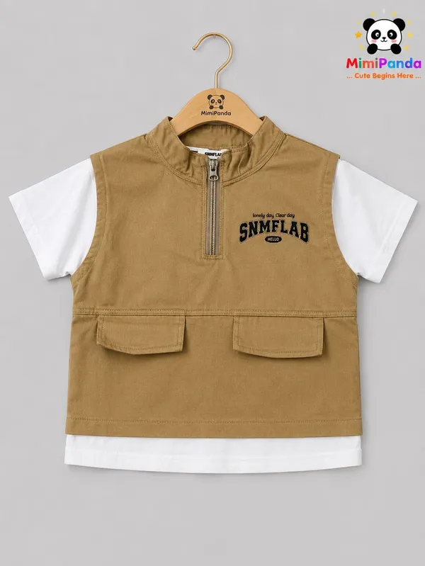 Brown_Cotton_Utility_Vest_Cargo_Co_Ord_Set_For_Boys