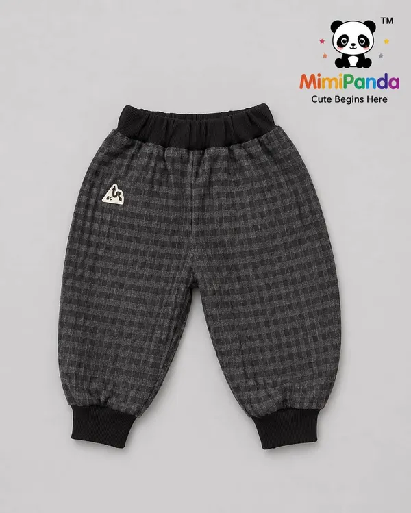 Beige_Cotton_Checks_Puppy_Print_Winter_Co_Ord_Set_For_Boys