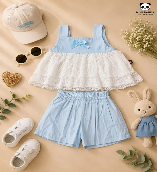 Blue_Cotton_Relaxed_Lace_Peplum_Top_Bubble_Shorts_Co_Ord_Set_For_Girls