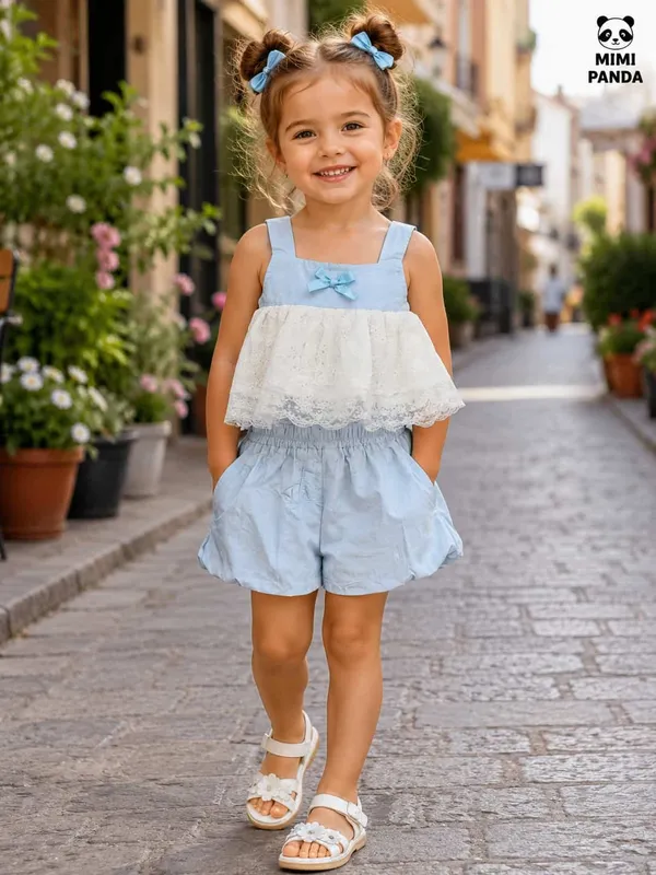 Blue_Cotton_Relaxed_Lace_Peplum_Top_Bubble_Shorts_Co_Ord_Set_For_Girls