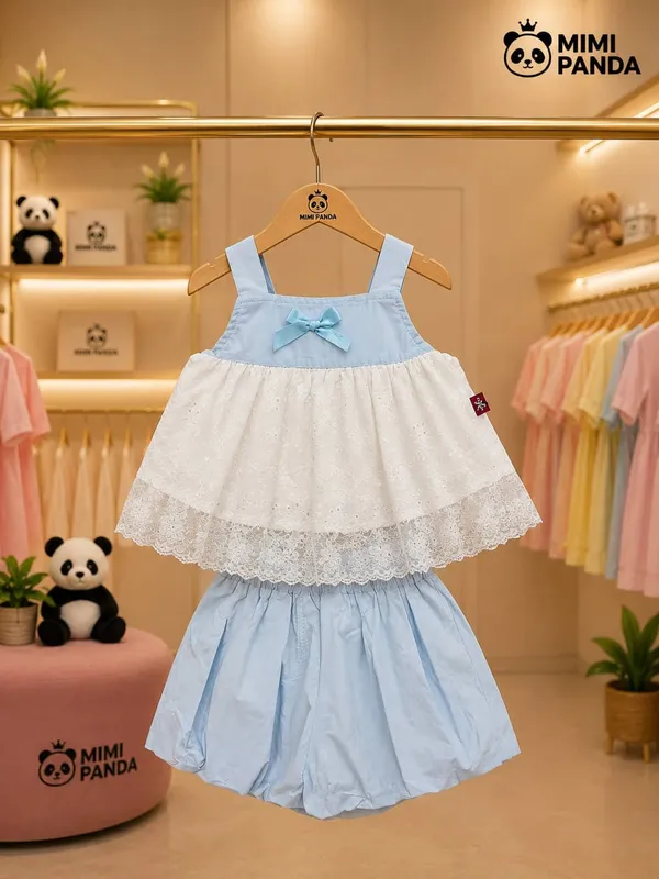 Blue_Cotton_Relaxed_Lace_Peplum_Top_Bubble_Shorts_Co_Ord_Set_For_Girls