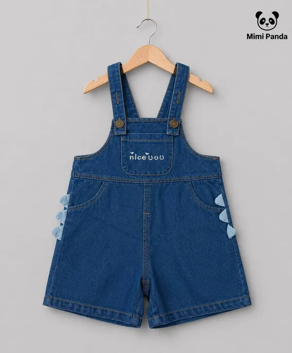 Blue_Cotton_Printed_Shirt_Denim_Dungaree_Set_For_Girls