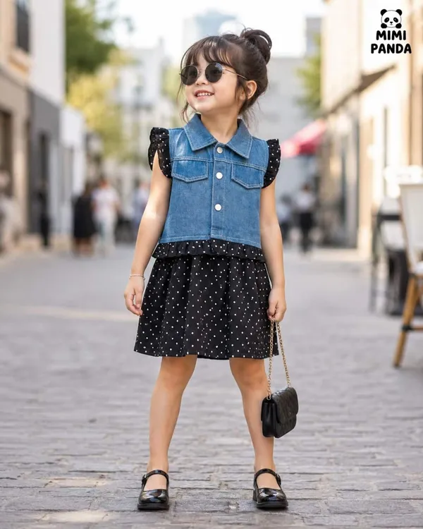 Blue_Denim_Regular_Fit_Jacket_Polka_Dot_Dress_Set_For_Girls