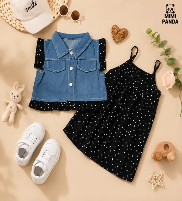 Blue_Denim_Regular_Fit_Jacket_Polka_Dot_Dress_Set_For_Girls