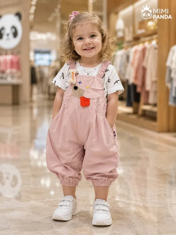 Pink_Cotton_Puppy_Applique_Bubble_Romper_Set_For_Girls