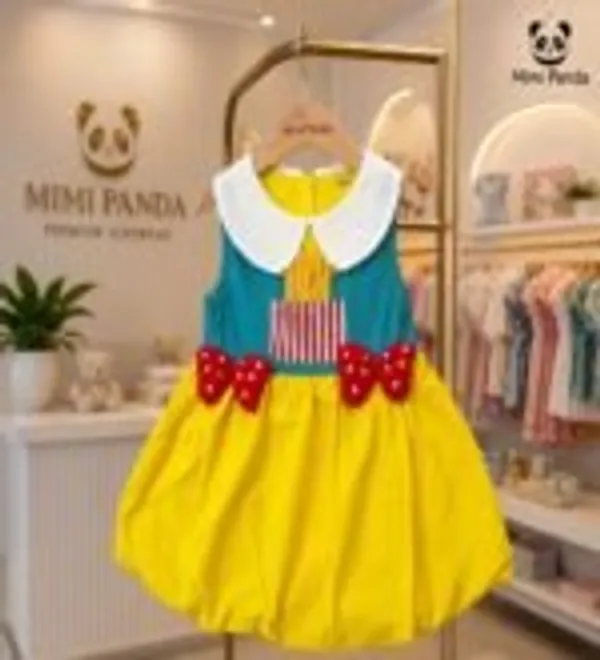 Multicolour_Cotton_Blend_Sleeveless_Bow_Party_Dress_For_Girls