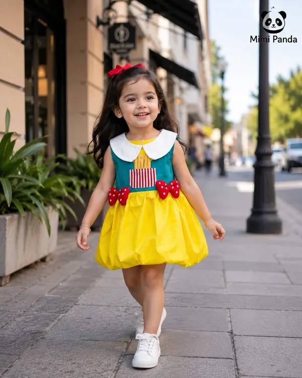 Multicolour_Cotton_Blend_Sleeveless_Bow_Party_Dress_For_Girls