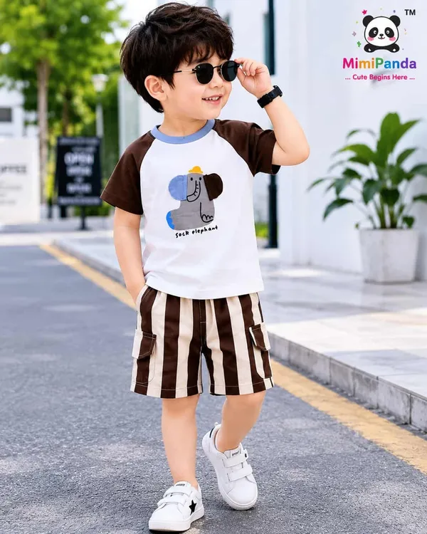 White_Cotton_Elephant_Print_Co_Ord_Set_For_Boys