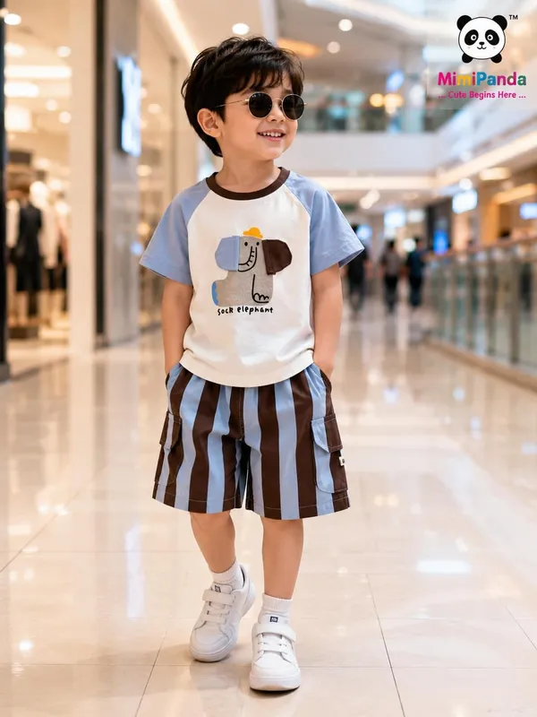 White_Cotton_Elephant_Print_Co_Ord_Set_For_Boys