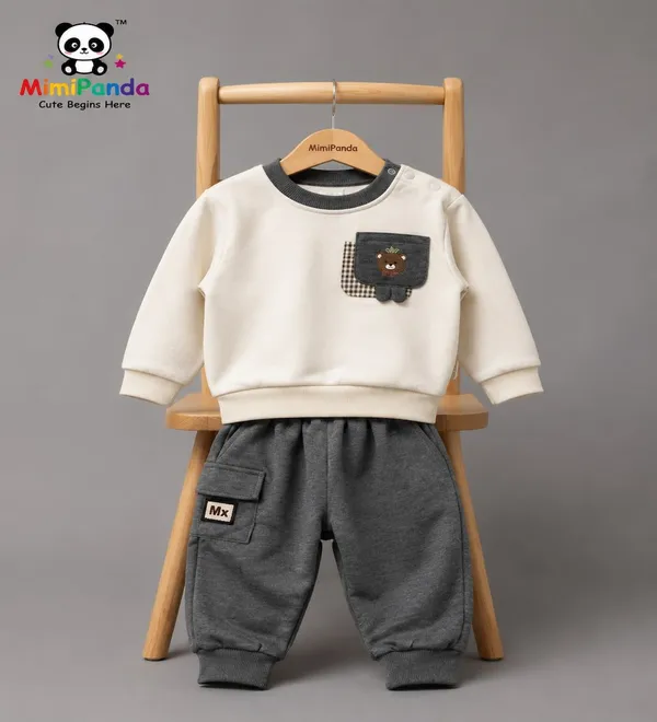 White_Cotton_Teddy_Print_Relaxed_Co_Ord_Set_For_Boys