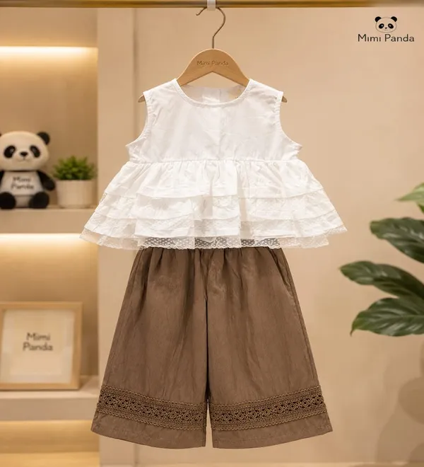 White_Cotton_Relaxed_Fit_Lace_Top_Embroidered_Wide_Leg_Pants_Co_Ord_Set_For_Girls