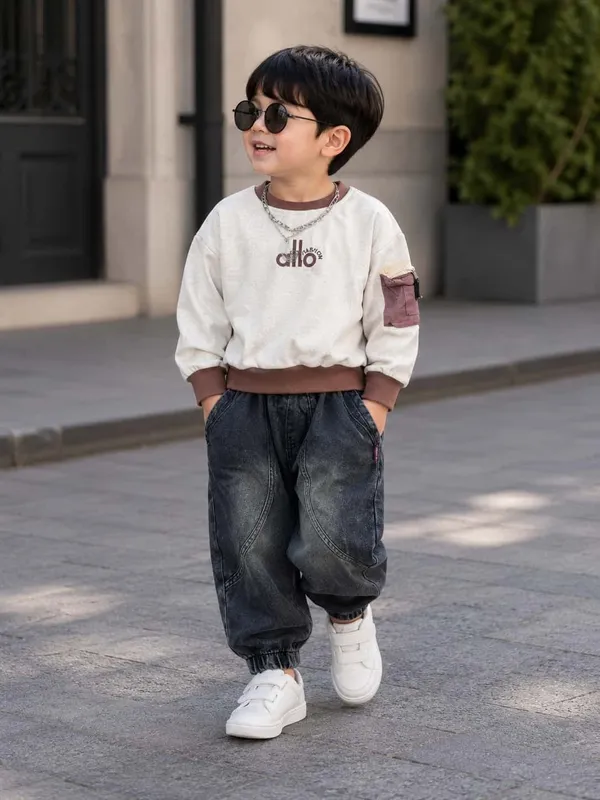 White_Cotton_Blend_Denim_Co_Ord_Set_For_Boys