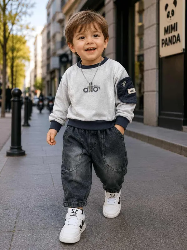 White_Cotton_Blend_Denim_Co_Ord_Set_For_Boys