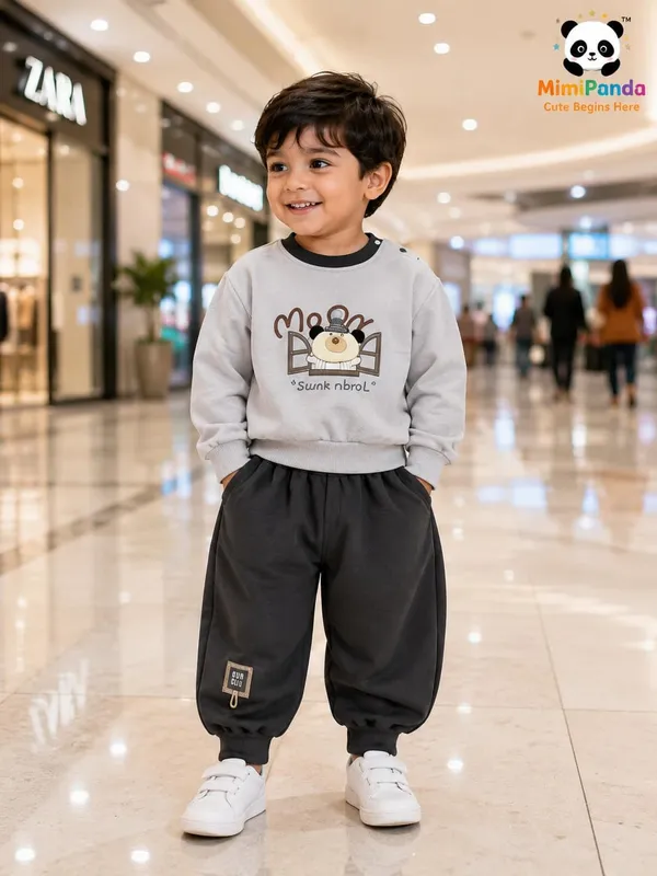 White_Cotton_Teddy_Print_Winter_Co_Ord_Set_For_Boys