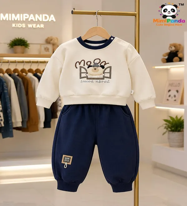 White_Cotton_Teddy_Print_Winter_Co_Ord_Set_For_Boys
