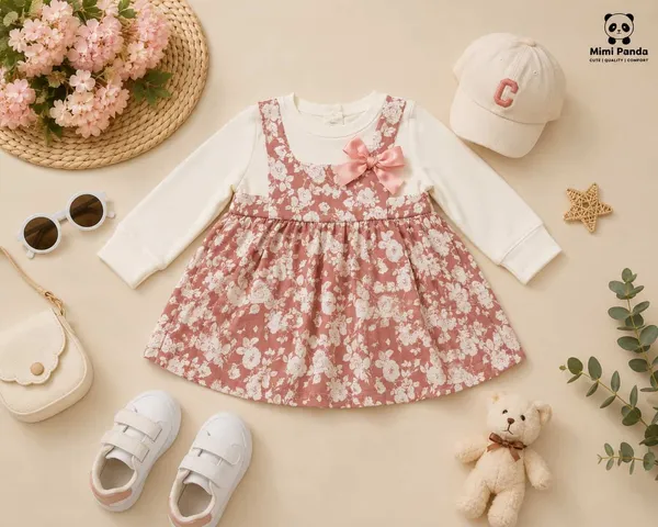 Pink_Cotton_Blend_Floral_Layered_Full_Sleeve_Party_Dress_For_Girls