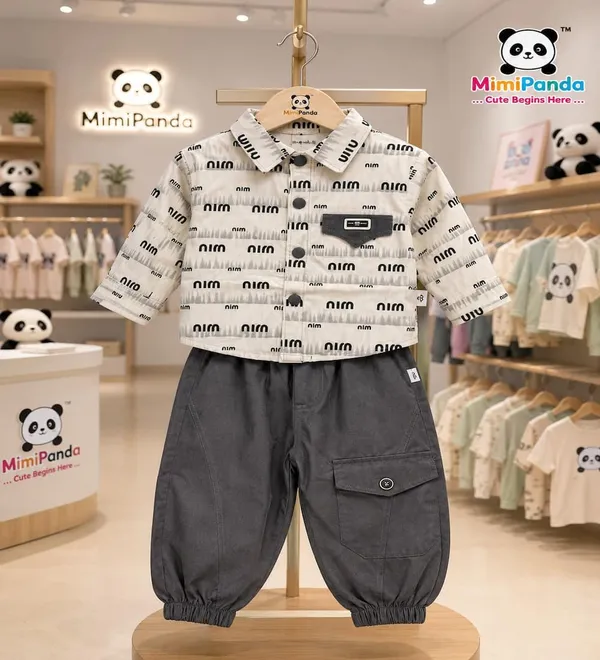 White_Cotton_Relaxed_Fit_Printed_Shirt_Cargo_Co_Ord_Set_For_Boys