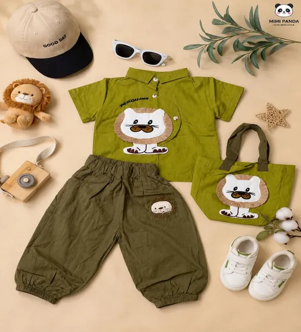 Green_Cotton_Lion_Applique_Shirt_Jogger_3_Piece_Gift_Set_For_Boys