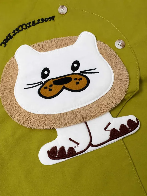 Green_Cotton_Lion_Applique_Shirt_Jogger_3_Piece_Gift_Set_For_Boys