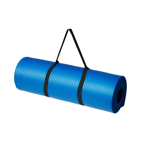 Blue_Rubber_Textured_Yoga_Mat_With_Carry_Strap