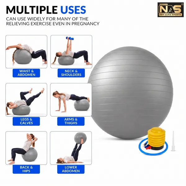 Grey_Pvc_Anti-Burst_Exercise_Ball_With_Pump_55_Cm