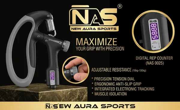 Grey_Adjustable_Hand_Grip_Strengthener_With_Digital_Counter