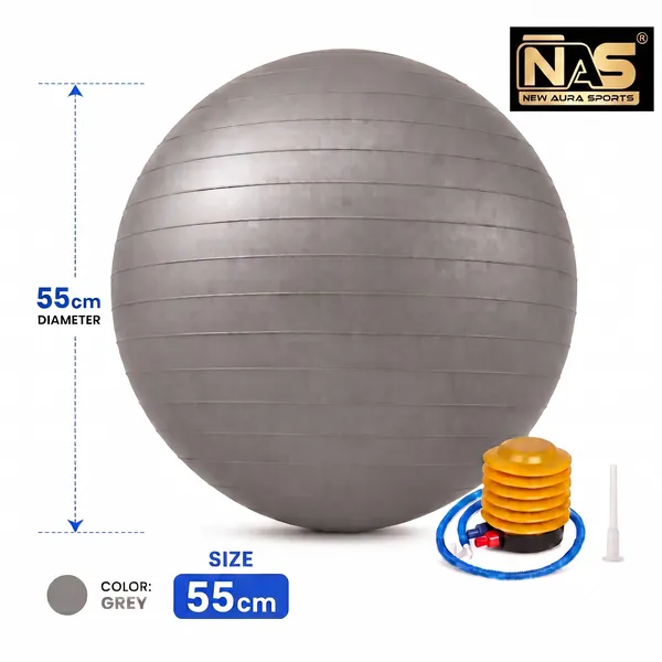 Grey_Pvc_Anti-Burst_Exercise_Ball_With_Pump_55_Cm