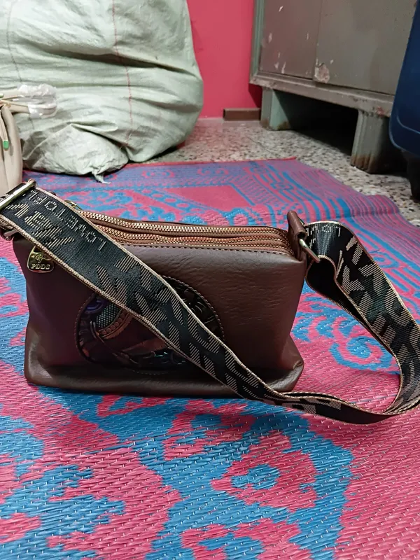 Brown_Textured_Crossbody_Sling_Bag_For_Women