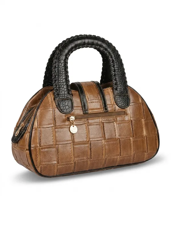Brown_Textured_Dome_Handbag_For_Women_Default_Title