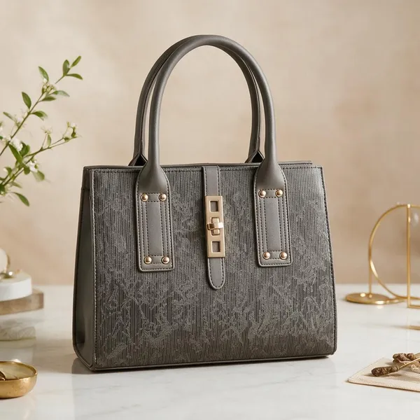 Black_Faux_Leather_Structured_Handbag_for_Women