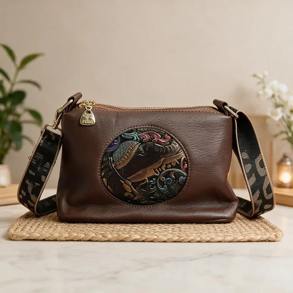 Brown_Textured_Crossbody_Sling_Bag_For_Women