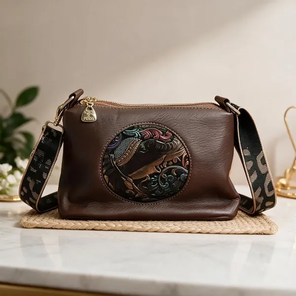 Brown_Textured_Crossbody_Sling_Bag_For_Women