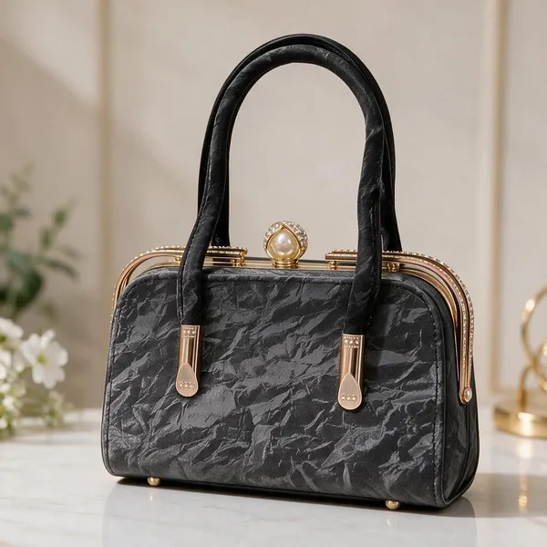 Black_Textured_Structured_Handbag_for_Women