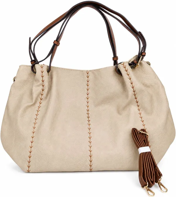 APJUNIVERSE_Women's_Stylish_Beige_Tote_Handbag_Waterproof_Shoulder_Bag_(Beige,_8_L)