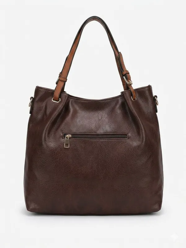 APJUNIVERSE_able_Dual_Handles_&_Front_Zipper_Pocket_|_Waterproof_Shoulder_Bag_(Brown,_8_L)