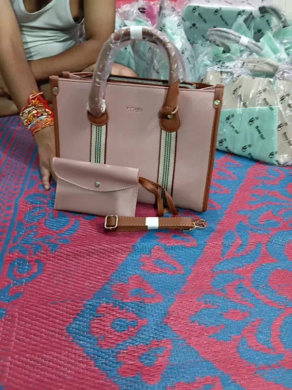 Pink_Structured_Tote_Handbag_Set_for_Women