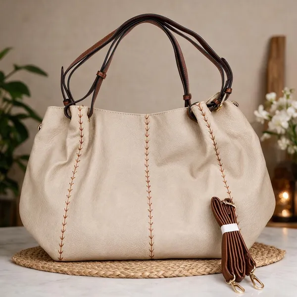 APJUNIVERSE_Women's_Stylish_Beige_Tote_Handbag_Waterproof_Shoulder_Bag_(Beige,_8_L)