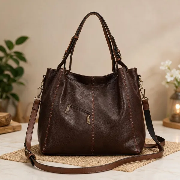 APJUNIVERSE_able_Dual_Handles_&_Front_Zipper_Pocket_|_Waterproof_Shoulder_Bag_(Brown,_8_L)