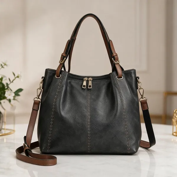 APJUNIVERSE_able_Dual_Handles_&_Front_Zipper_Pocket_|_Waterproof_Shoulder_Bag_(Brown,_8_L)